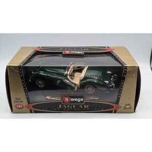 1990's Burago Bijoux Collection Green 1948 Jaguar XK 120 Roadster 1:24 Scale